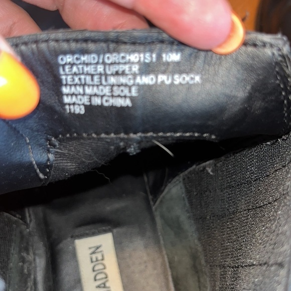 Steve Madden Women's Orchid Ankle Bootie black leather size 10 - Picture 6 of 7